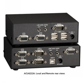 BLACK BOX  MICRO KVM EXTENDER - DUAL VGA, USB, RS232, AUDIO, DUAL-ACCESS, CATX