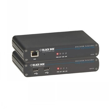 BLACK BOX LRX SERIES KVM EXTENDER - DVI-D, USB 2.0, RS232, AUDIO, SINGLE-ACCESS, CATX