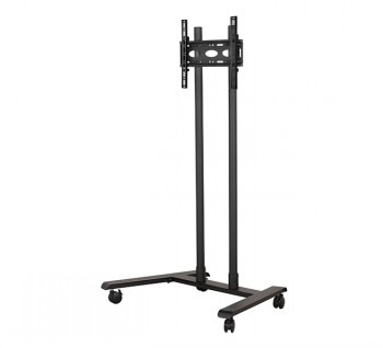 B-TECH AV LARGE UNIVERSAL FLAT SCREEN TROLLEY / FLOOR STAND (VESA 600 X 400) - 1.6M Ø50MM POLES