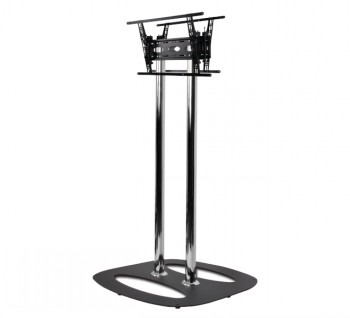 B-TECH AV UNIVERSAL BACK-TO-BACK FLAT SCREEN FLOOR STAND (VESA 600 X 400) - 1.6M Ø50MM POLES