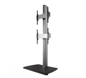 B-TECH AV SYSTEM X - UNIVERSAL DUAL STACK FLAT SCREEN FLOOR STAND (VESA 600 X 400) - 1.8M