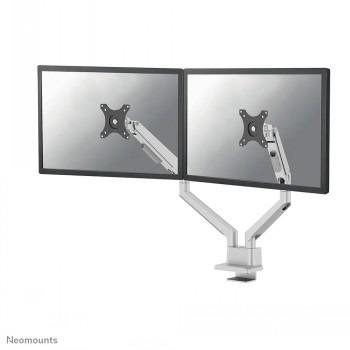 NEOMOUNTS NEXT SLIM DESK MOUNT, DOUBLE DISPLAY (TOPFIX CLAMP/GROMMET) 2 SCREENS SILVER