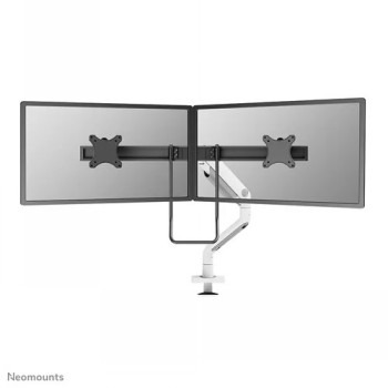 NEOMOUNTS NEXT ONE DESK MOUNT, DOUBLE DISPLAY CROSSBAR (TOPFIX CLAMP/GROMMET) 2 SCREENS WHITE