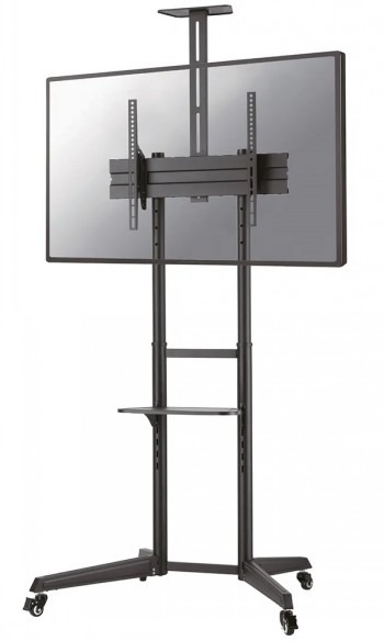 NEOMOUNTS MOBILE FLOOR STAND INCL. AV- AND CAM SHELF (HEIGHT ADJUSTABLE: 128,5-145 CM) 1 SCREEN BLACK