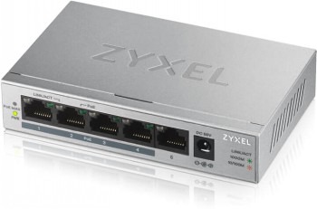 ZYXEL GS1005-HP, 5 PORT GIGABIT POE+ UNMANAGED DESKTOP SWITCH, 4 X POE, 60 WATT (5Y WARRANTY)