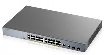 ZYXEL GS1350-26HP, 26 PORT MANAGED CCTV POE SWITCH, LONG RANGE, 375W (1 YEAR NCC PRO PACK LICENSE BUNDLED) (5Y WARRANTY)