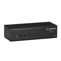 BLACK BOX KVM SWITCH - 4-PORT, DUAL-MONITOR, MIXED DISPLAYPORT 1.2 AND HDMI 2.0, 4K 60HZ, USB 3.0 HUB, AUDIO.
