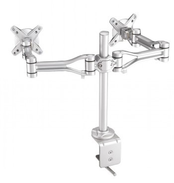 NEOMOUNTS FLAT SCREEN DESK MOUNT (CLAMP) 2 SCREENS SILVER
