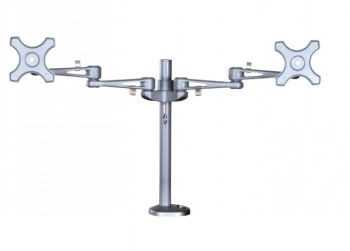 NEOMOUNTS FLAT SCREEN DESK MOUNT (GROMMET) 2 SCREENS SILVER