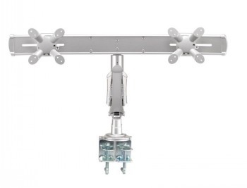 NEOMOUNTS FLAT SCREEN DESK MOUNT (CLAMP) 2 SCREENS SILVER