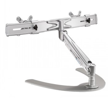 NEOMOUNTS FLAT SCREEN DESK MOUNT (STAND/FOOT) 2 SCREENS SILVER