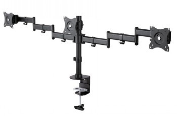 NEOMOUNTS FLAT SCREEN DESK MOUNT (10-27") DESK CLAMP/GROMMET 3 SCREENS BLACK