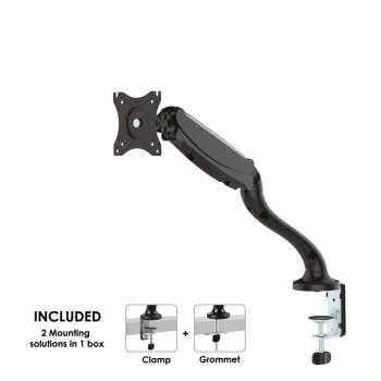 NEOMOUNTS FLAT SCREEN DESK MOUNT (10-30") DESK CLAMP/GROMMET 1 SCREEN BLACK