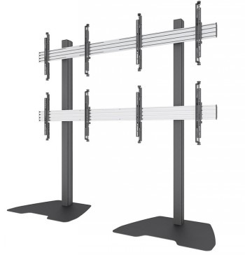 NEOMOUNTS BY NEWSTAR PRO FLAT SCREEN STAND - 2X2 (2 X HORIZONTAL/2 X VERTICAL) - BOX 1/2 42-55" BLACK/SILVER