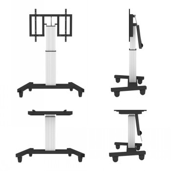 NEOMOUNTS MOTORISED MOBILE FLOOR STAND (90° TILT) - VESA 200X200 UP TO 800X600 1 SCREEN SILVER