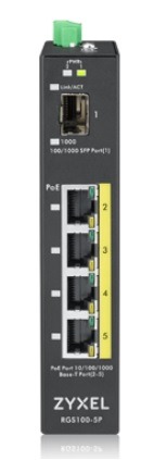 ZYXEL RGS100-12P, 5 PORT UNMANAGED POE SWITCH, 120 WATT POE, DIN RAIL, IP30, 12-58V DC (5Y WARRANTY)