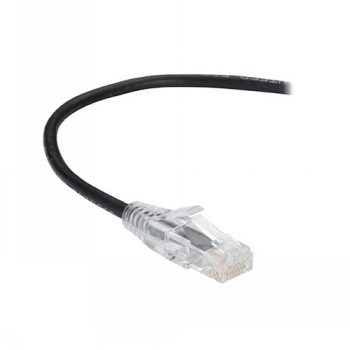 BLACK BOX SLIM-NET CAT6A 500-MHZ STRANDED ETHERNET PATCH CABLE - UNSHIELDED (UTP), CM PVC, SNAGLESS BOOT, BLACK, 4-FT. (1.2-M)
