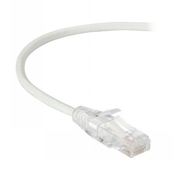 BLACK BOX SLIM-NET CAT6A 500-MHZ STRANDED ETHERNET PATCH CABLE - UNSHIELDED (UTP), CM PVC, SNAGLESS BOOT, WHITE, 20-FT. (6.0-M)