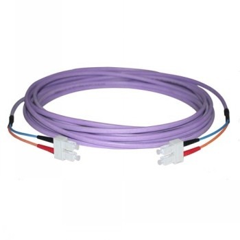 BLACK BOX PREMIUM OM3 50/125 MULTIMODE FIBER OPTIC PATCH CABLE - RUGGEDIZED, LSZH, SC-LC, PURPLE, 2-M (6.5-FT.)