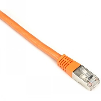 BLACK BOX  CAT6 250-MHZ STRANDED ETHERNET PATCH CABLE - SHIELDED (S/FTP), CM PVC, MOLDED SLIMLINE BOOT, ORANGE, 5-FT. (1.5-M)