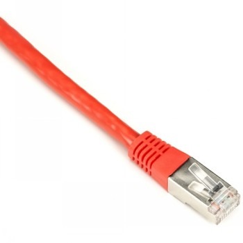 BLACK BOX  CAT6 250-MHZ STRANDED ETHERNET PATCH CABLE - SHIELDED (S/FTP), CM PVC, MOLDED SLIMLINE BOOT, RED, 1-FT. (0.3-M)