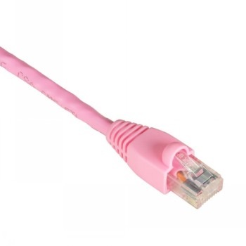 BLACK BOX GIGATRUE® CAT6 550-MHZ SNAGLESS STRANDED ETHERNET PATCH CABLE - UNSHIELDED (UTP), CM PVC (RJ45 M/M), PINK, 1-FT. (0.3-M)