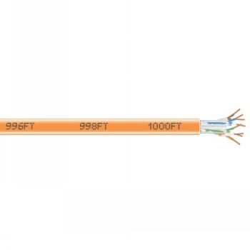 BLACK BOX GIGATRUE® CAT6 550-MHZ SOLID ETHERNET BULK CABLE - UNSHIELDED (UTP), CMR PVC, ORANGE, 1000-FT. (304.8-M) PULL-BOX