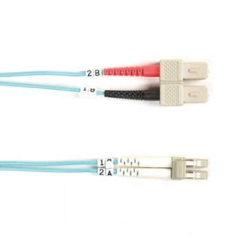 BLACK BOX CONNECT OM3 50/125 MULTIMODE FIBER OPTIC PATCH CABLE - LSZH, SC-LC, AQUA, 5-M (16.4-FT.)