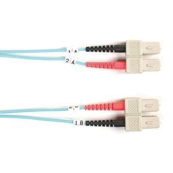 BLACK BOX CONNECT OM3 50/125 MULTIMODE FIBER OPTIC PATCH CABLE - LSZH, SC-SC, AQUA, 10-M (32.8-FT.)