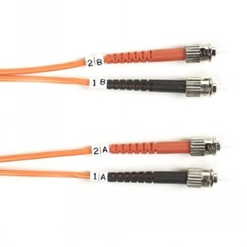 BLACK BOX CONNECT OM2 50/125 MULTIMODE FIBER OPTIC PATCH CABLE - LSZH, ST-ST, ORANGE, 3-M (9.8-FT.)