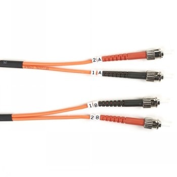 BLACK BOX CONNECT OM1 62.5/125 MULTIMODE FIBER OPTIC PATCH CABLE - LSZH, ST-ST, ORANGE, 3-M (9.8-FT.)