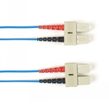 BLACK BOX COLORED FIBER OM3 50/125 MULTIMODE FIBER OPTIC PATCH CABLE - OFNR PVC, SC-SC, BLUE, 20-M (65.6-FT.)