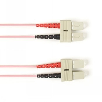 BLACK BOX COLORED FIBER OM3 50/125 MULTIMODE FIBER OPTIC PATCH CABLE - OFNR PVC, SC-SC, PINK, 10-M (32.8-FT.)