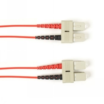 BLACK BOX COLORED FIBER OM3 50/125 MULTIMODE FIBER OPTIC PATCH CABLE - OFNR PVC, SC-SC, RED, 3-M (9.8-FT.)