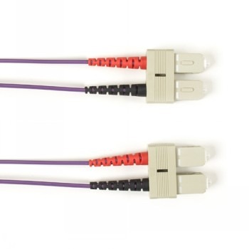 BLACK BOX COLORED FIBER OM3 50/125 MULTIMODE FIBER OPTIC PATCH CABLE - OFNR PVC, SC-SC, PURPLE, 10-M (32.8-FT.)