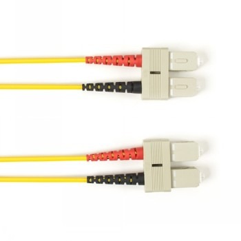 BLACK BOX COLORED FIBER OM3 50/125 MULTIMODE FIBER OPTIC PATCH CABLE - OFNR PVC, SC-SC, YELLOW, 10-M (32.8-FT.)