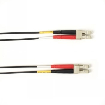 BLACK BOX COLORED FIBER OM2 50/125 MULTIMODE FIBER OPTIC PATCH CABLE - LSZH, LC-LC, BLACK, 30-M (98.4-FT.)