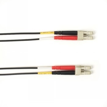 BLACK BOX COLORED FIBER OM3 50/125 MULTIMODE FIBER OPTIC PATCH CABLE - LSZH, LC-LC, BLACK, 5-M (16.4-FT.)