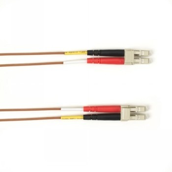 BLACK BOX COLORED FIBER OM2 50/125 MULTIMODE FIBER OPTIC PATCH CABLE - LSZH, LC-LC, BROWN, 10-M (32.8-FT.)