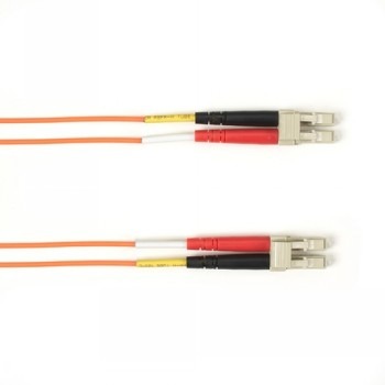 BLACK BOX COLORED FIBER OM3 50/125 MULTIMODE FIBER OPTIC PATCH CABLE - LSZH, LC-LC, ORANGE, 2-M (6.5-FT.)