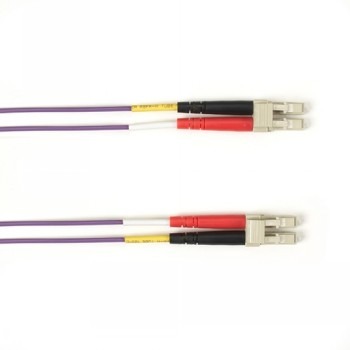 BLACK BOX COLORED FIBER OM1 62.5/125 MULTIMODE FIBER OPTIC PATCH CABLE - LSZH, LC-LC, PURPLE, 30-M (98.4-FT.)