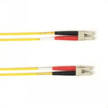 BLACK BOX COLORED FIBER OM3 50/125 MULTIMODE FIBER OPTIC PATCH CABLE - LSZH, LC-LC, YELLOW, 25-M (82.0-FT.)