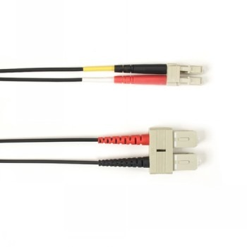 BLACK BOX COLORED FIBER OM4 50/125 MULTIMODE FIBER OPTIC PATCH CABLE - LSZH, SC-LC, BLACK, 30-M (98.4-FT.)