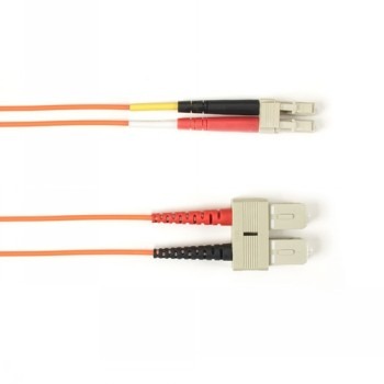 BLACK BOX COLORED FIBER OM1 62.5/125 MULTIMODE FIBER OPTIC PATCH CABLE - LSZH, SC-LC, ORANGE, 10-M (32.8-FT.)
