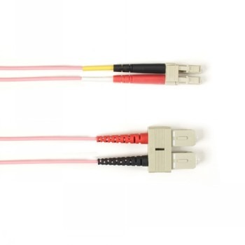 BLACK BOX COLORED FIBER OM1 62.5/125 MULTIMODE FIBER OPTIC PATCH CABLE - LSZH, SC-LC, PINK, 15-M (49.2-FT.)