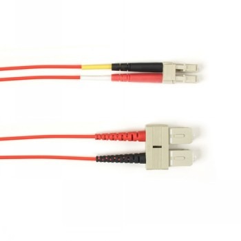 BLACK BOX COLORED FIBER OM3 50/125 MULTIMODE FIBER OPTIC PATCH CABLE - LSZH, SC-LC, RED, 20-M (65.6-FT.)