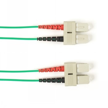 BLACK BOX COLORED FIBER OS2 9/125 SINGLEMODE FIBER OPTIC PATCH CABLE - LSZH, SC-SC, GREEN, 2-M (6.5-FT.)