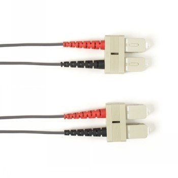 BLACK BOX COLORED FIBER OM2 50/125 MULTIMODE FIBER OPTIC PATCH CABLE - LSZH, SC-SC, GRAY, 5-M (16.4-FT.)