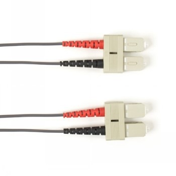 BLACK BOX COLORED FIBER OM3 50/125 MULTIMODE FIBER OPTIC PATCH CABLE - LSZH, SC-SC, GRAY, 1-M (3.2-FT.)