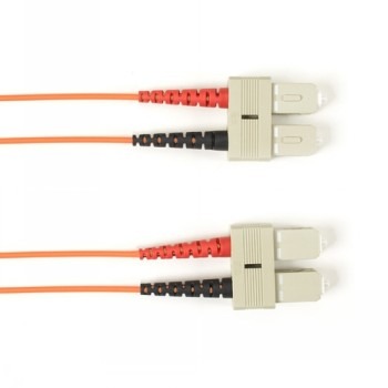 BLACK BOX COLORED FIBER OM1 62.5/125 MULTIMODE FIBER OPTIC PATCH CABLE - LSZH, SC-SC, ORANGE, 2-M (6.5-FT.)